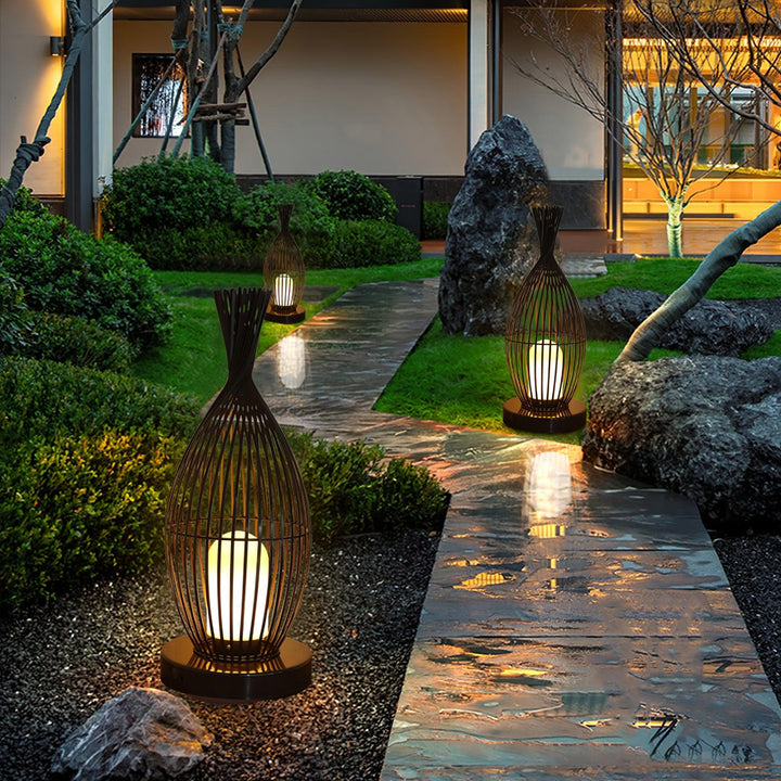 Modern Lantern Light - Spherical Striped Ambience Lamp for Outdoor
