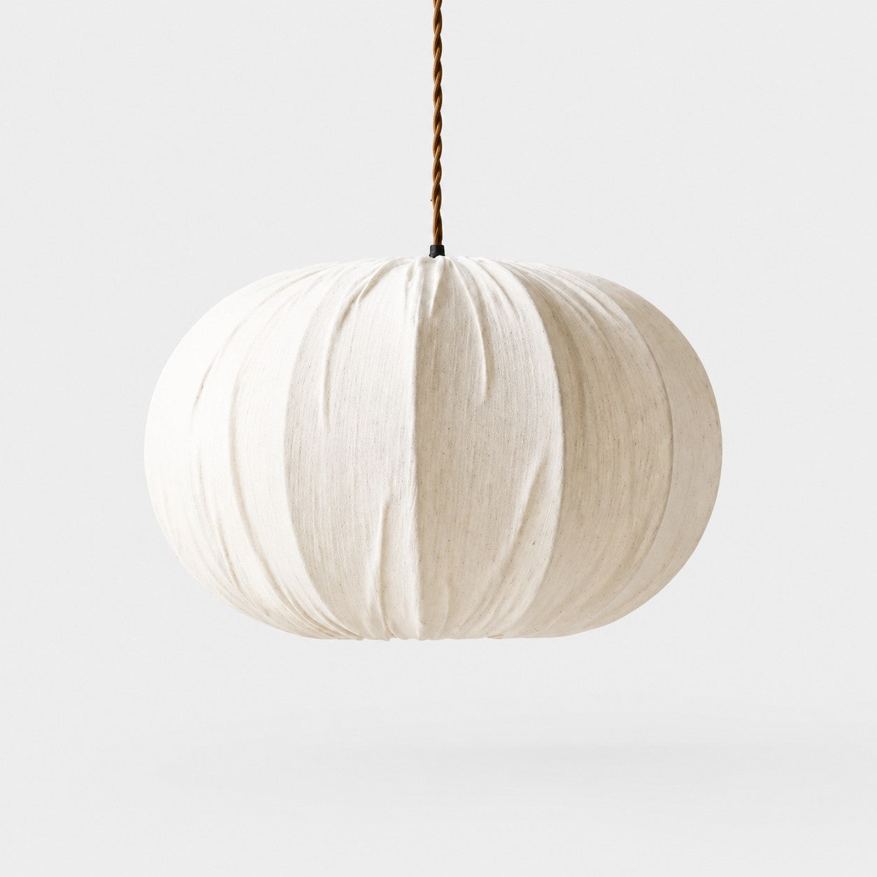 Fabric Globe Pendant Light with Wood Canopy