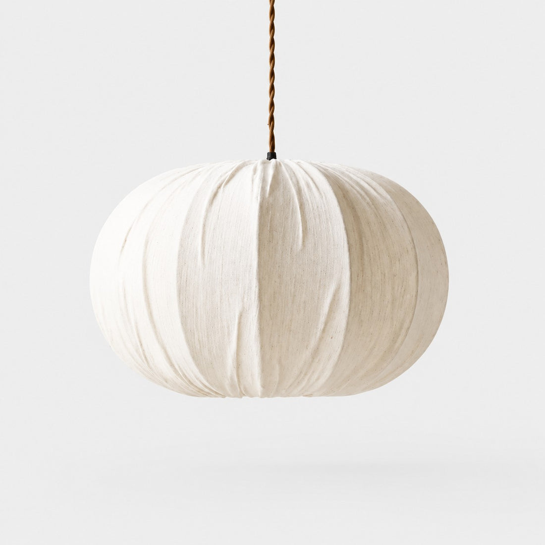 Fabric Globe Pendant Light with Wood Canopy