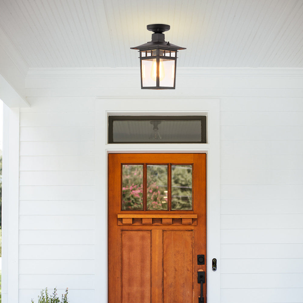 Weatherproof Ceiling Light - IP65 Vintage Black Outdoor Fixture
