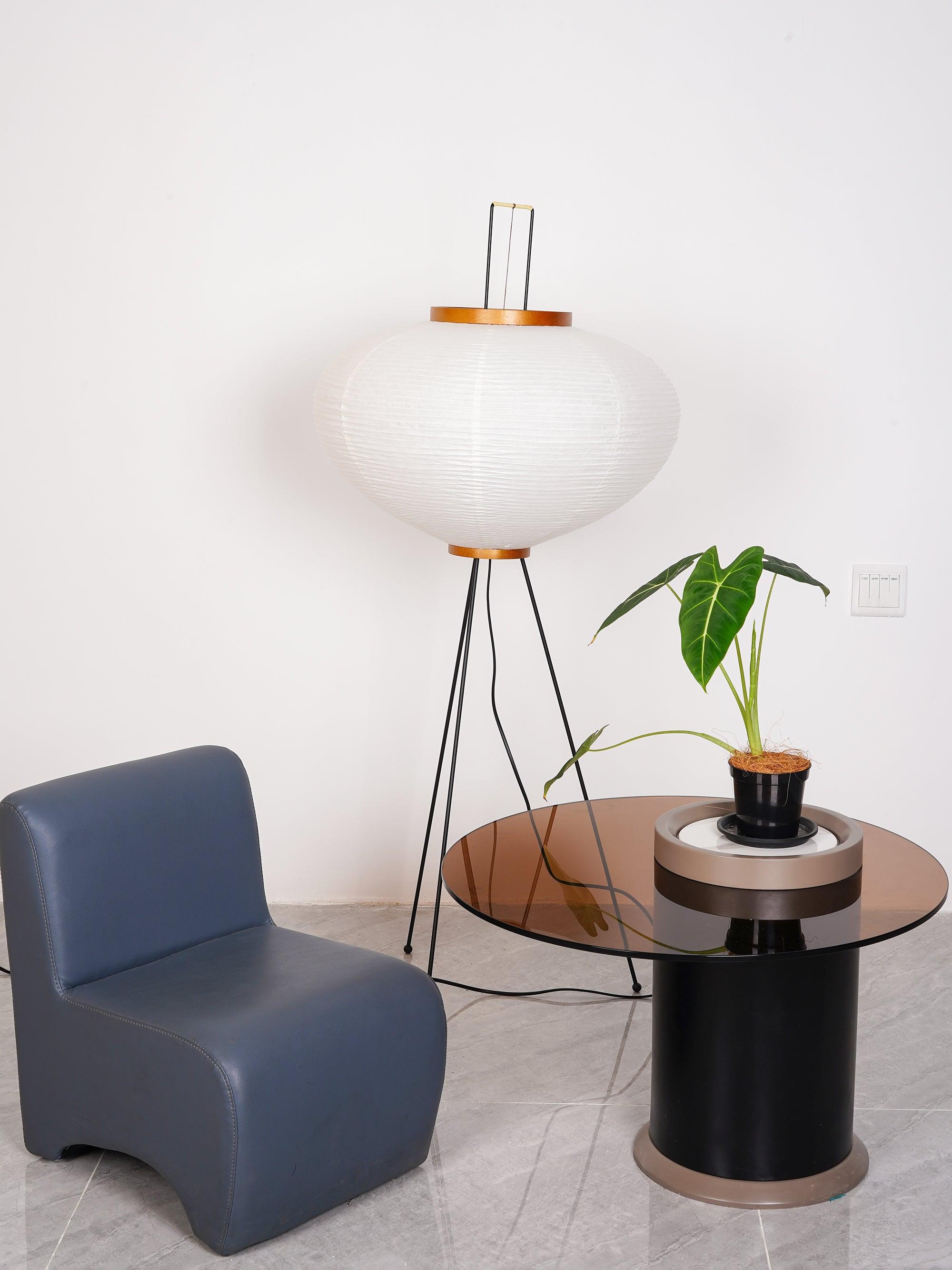 Rice Paper Floor Lamp - Bamboo Frame Soft Light for Living Room