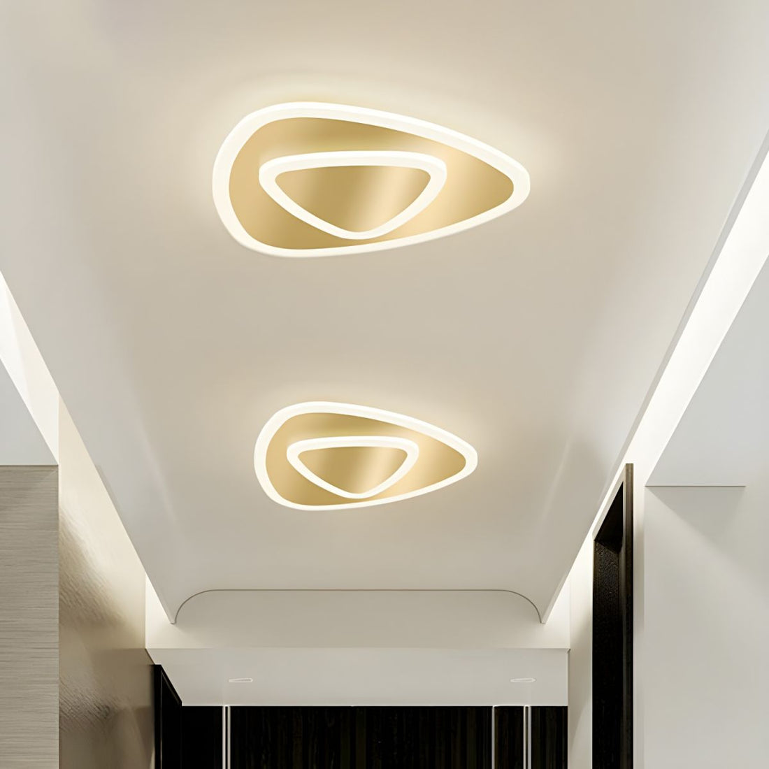 Minimalist LED Ceiling Light - Organic Metal Lamp for Modern Bedroom