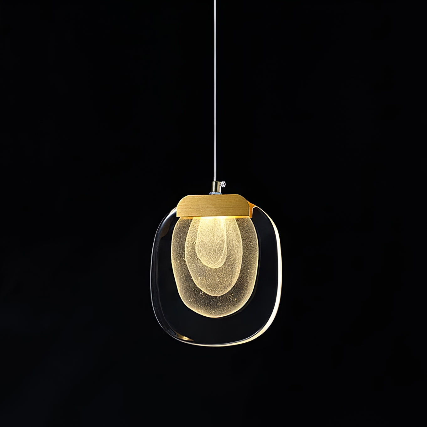 Clear Rippled Glass Plug-In Pendant