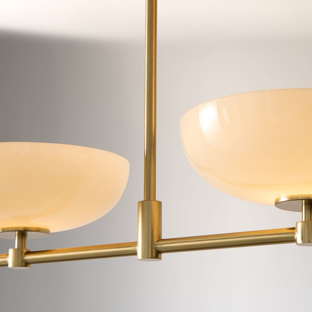 Vega Glass Mid-Century Modern Globe Chandelier with Glass Shades for Dining Room and Kitchen Island