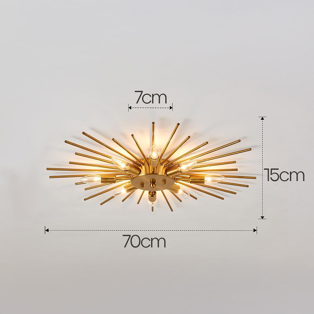 8 Lights Modern Aluminum Ceiling Light – Industrial Living Room Design