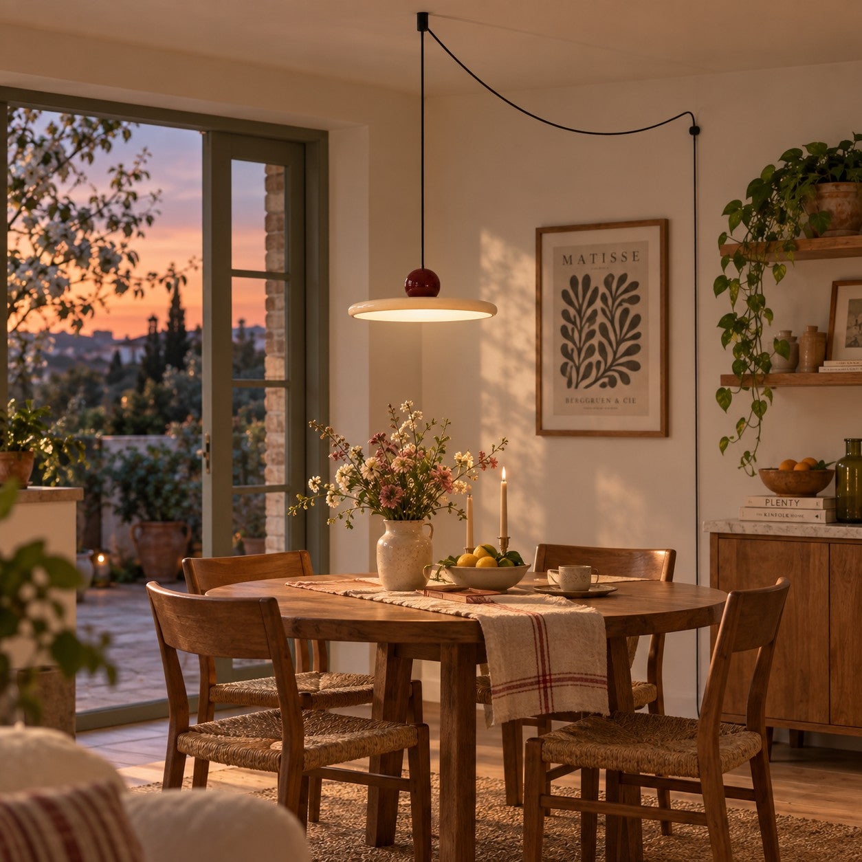 Acrylic Disc Plug-In Pendant Light
