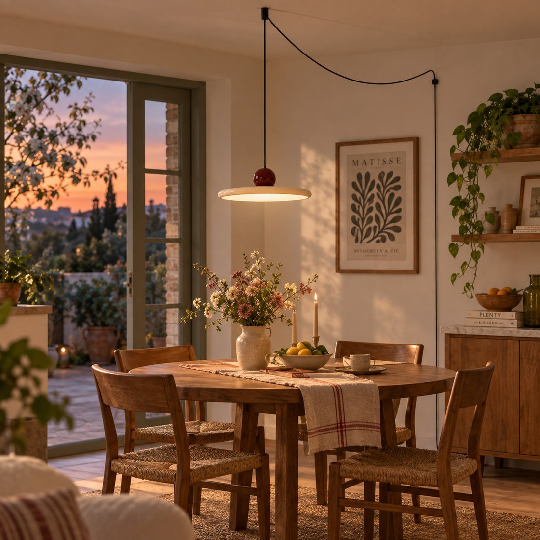 Acrylic Disc Plug-In Pendant Light