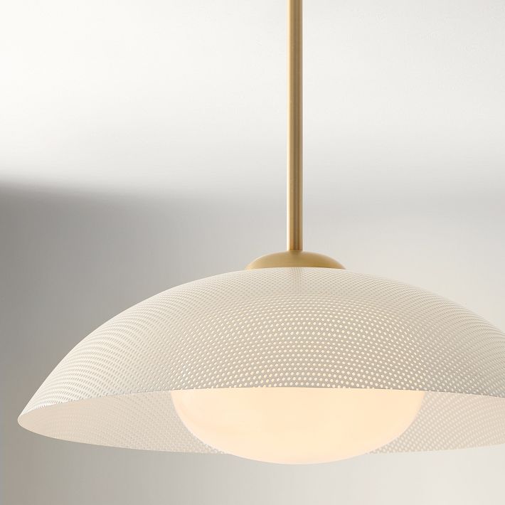 Elorina Pendant Light - Perforated Metal Shade, Champagne Bronze