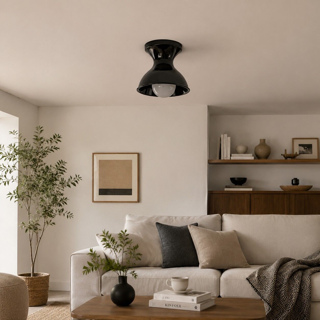 Modern resin ceiling light room scene