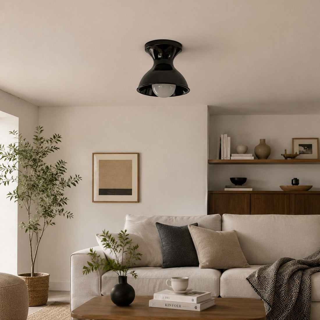 Modern resin ceiling light room scene