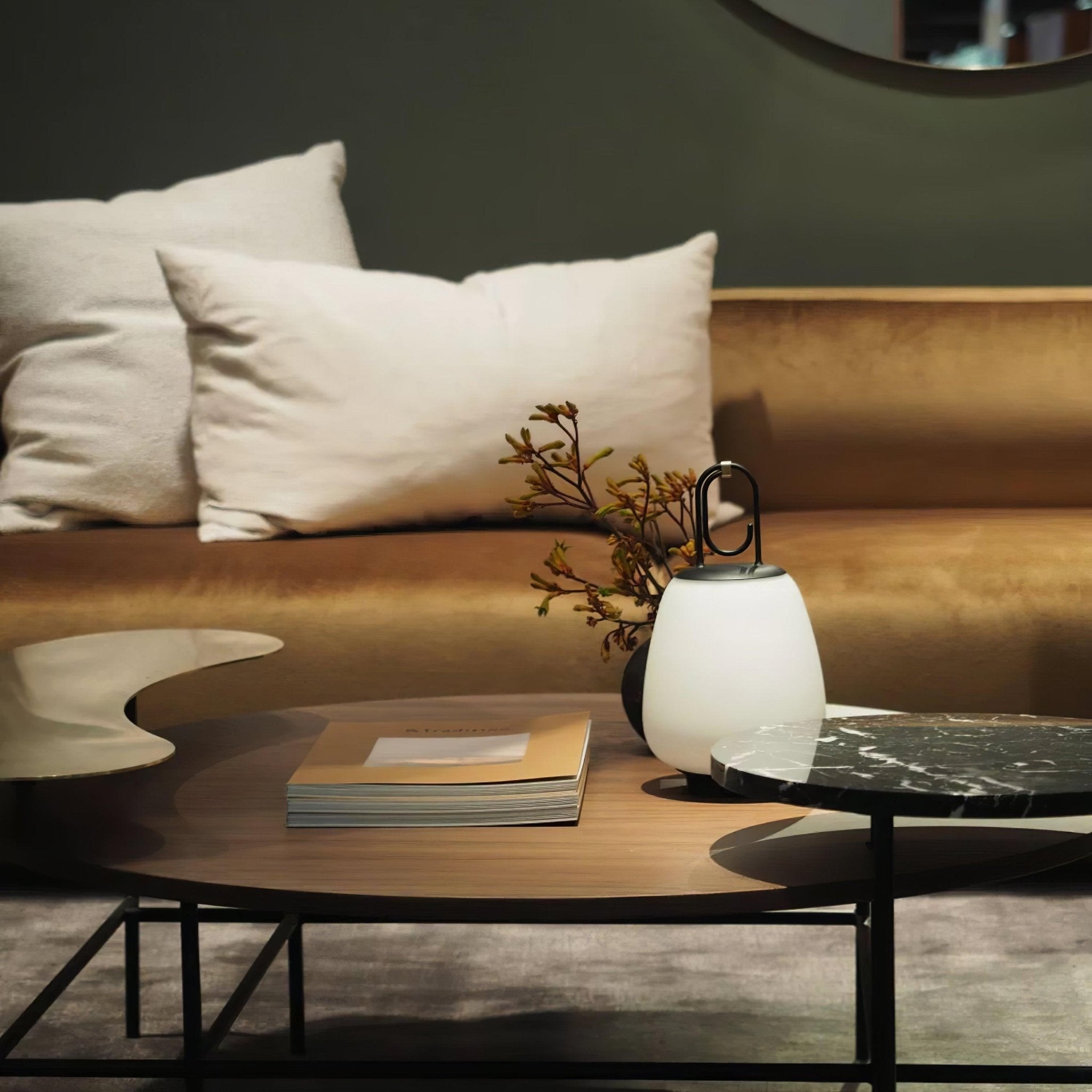 Lantern Table Lamp - USB Rechargeable Nordic Light for Indoor & Patio