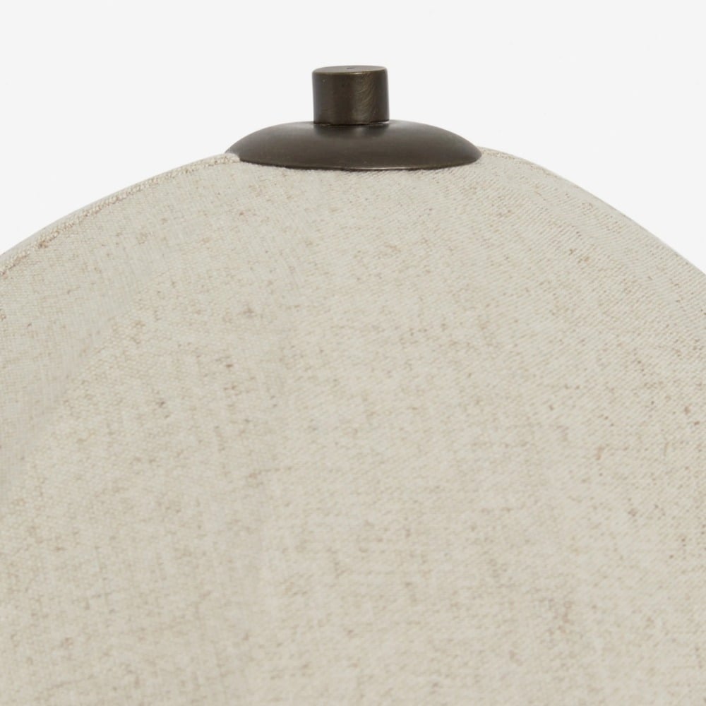 Cordove Table Lamp Sculptural Sphere Base Artistic Table Light - Linen Shade for Bedroom Living Room