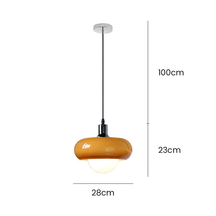 Bauhaus Glass Pendant Light - Coffee Dome Lamp for Dining Room