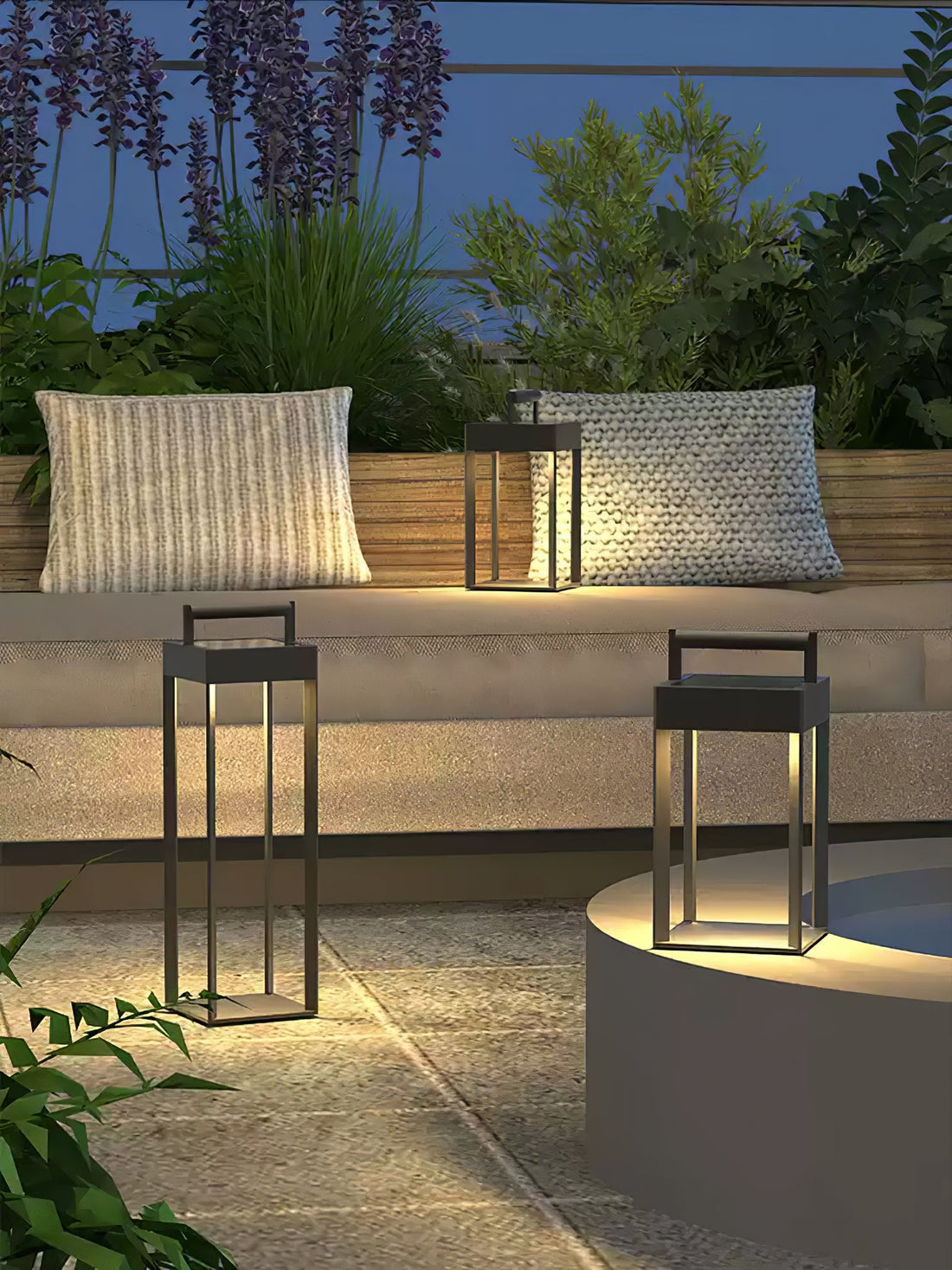 Solarlaterne Außenlampe - Geometrisches LED-Licht für Garten &amp; Terrasse