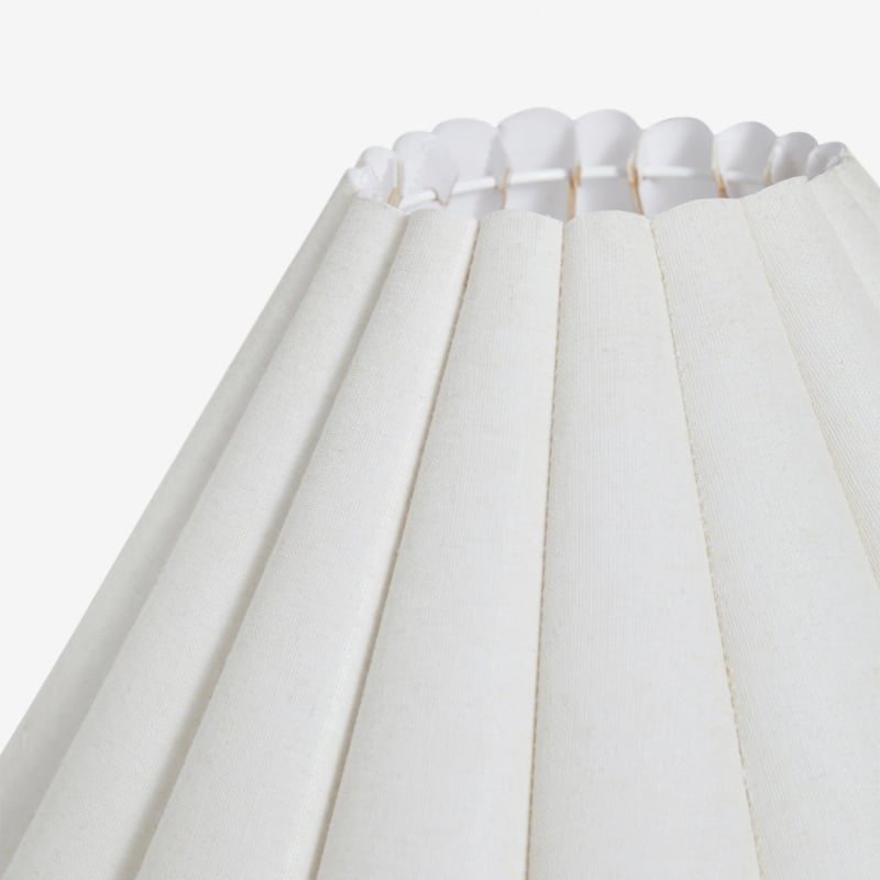 Ruffmeto Decorative Table Lamp — Round Ceramic Base with Pleated Fabric Shade for Cozy Spaces