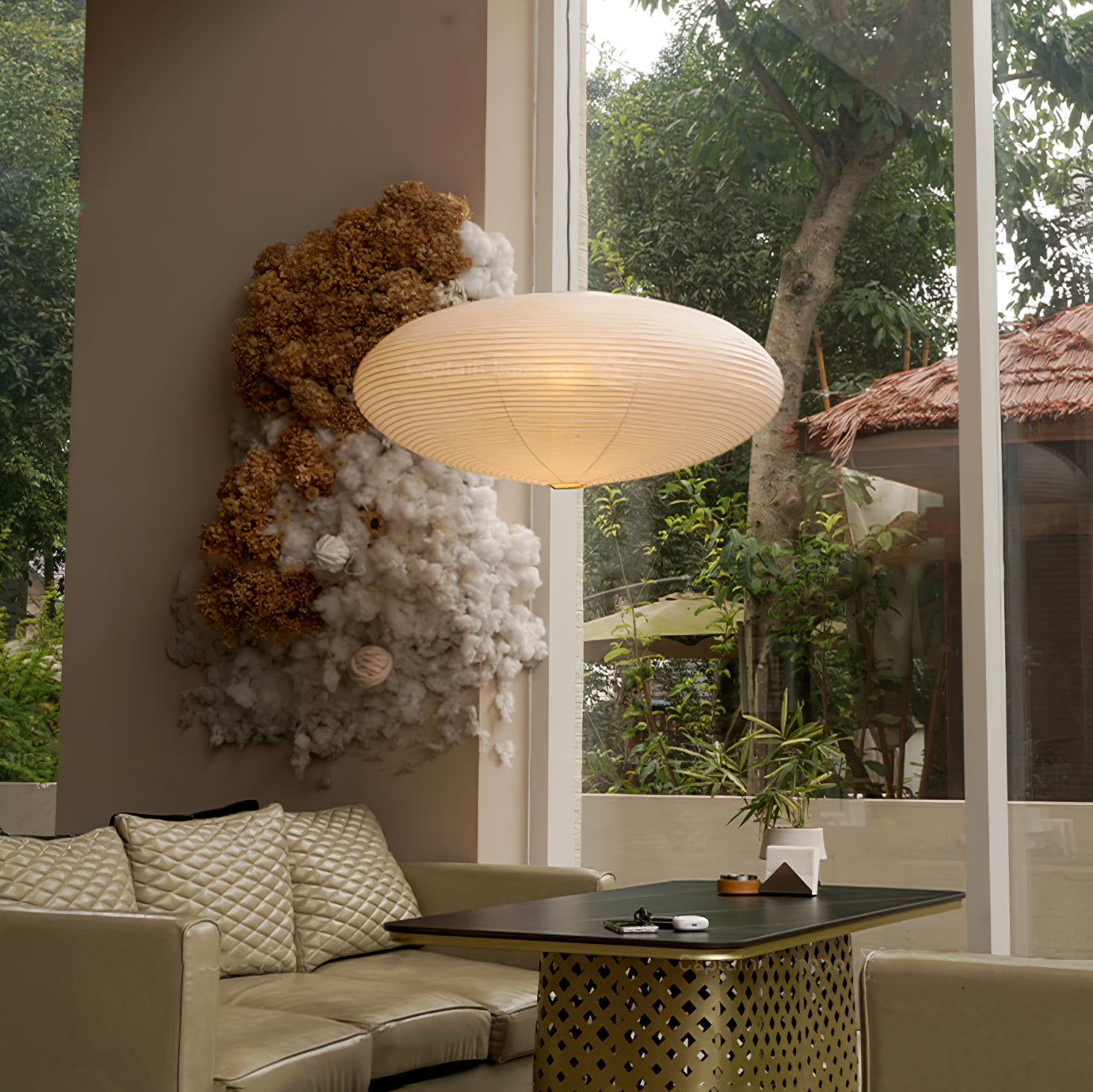 Mulberry Paper Plug-In Pendant Light