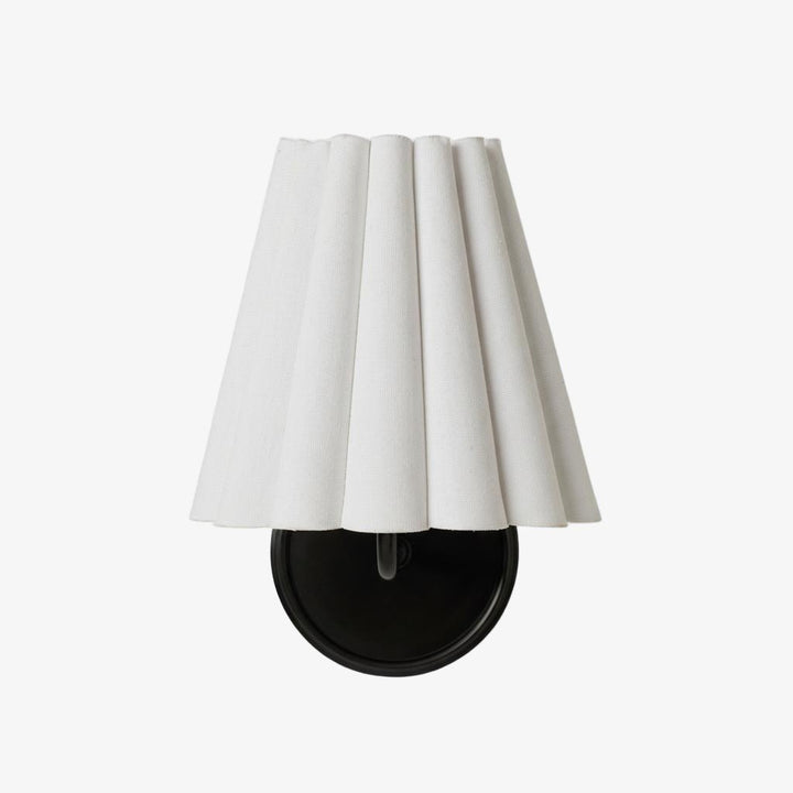 Ruffmeto Fabric Wall Sconce – Featuring Pleated Detailing on a Sculptural Metal Frame for Study or Hallway