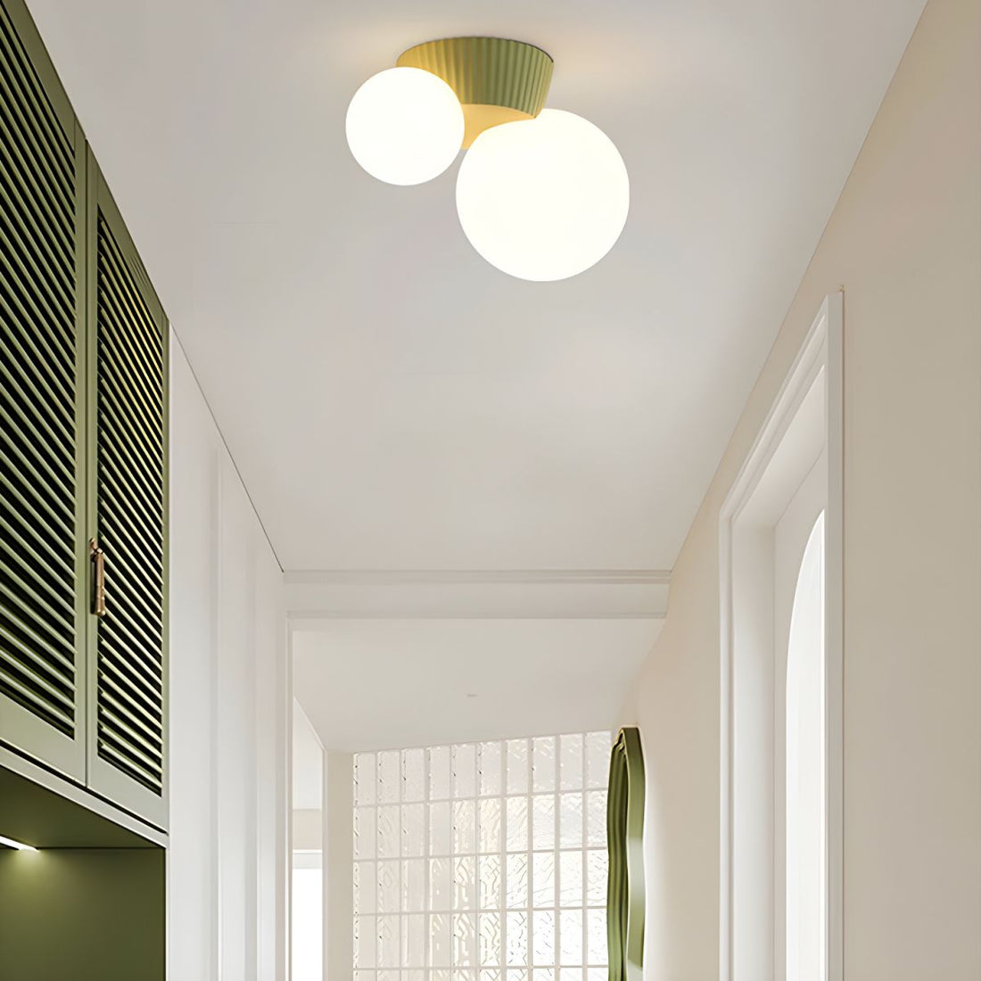 Compact Organic Ceiling Light - Home Fixture for Medium Rooms