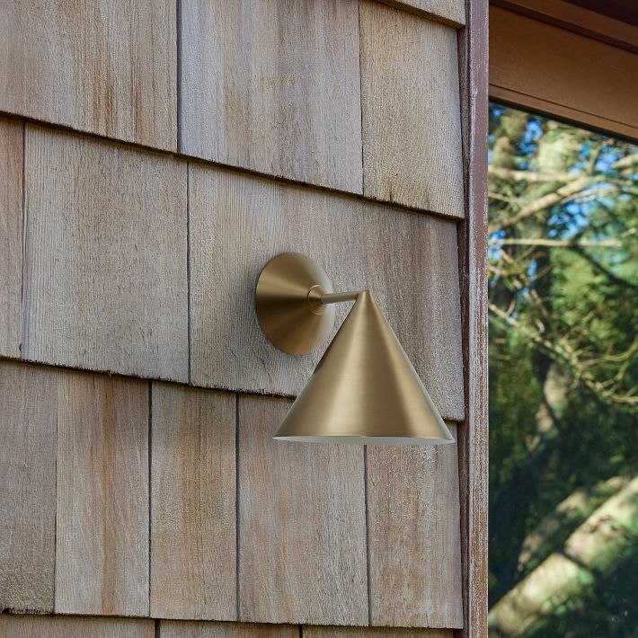 Brivana Metal Outdoor Wall Light - Modern Cone Sconce for Hallway