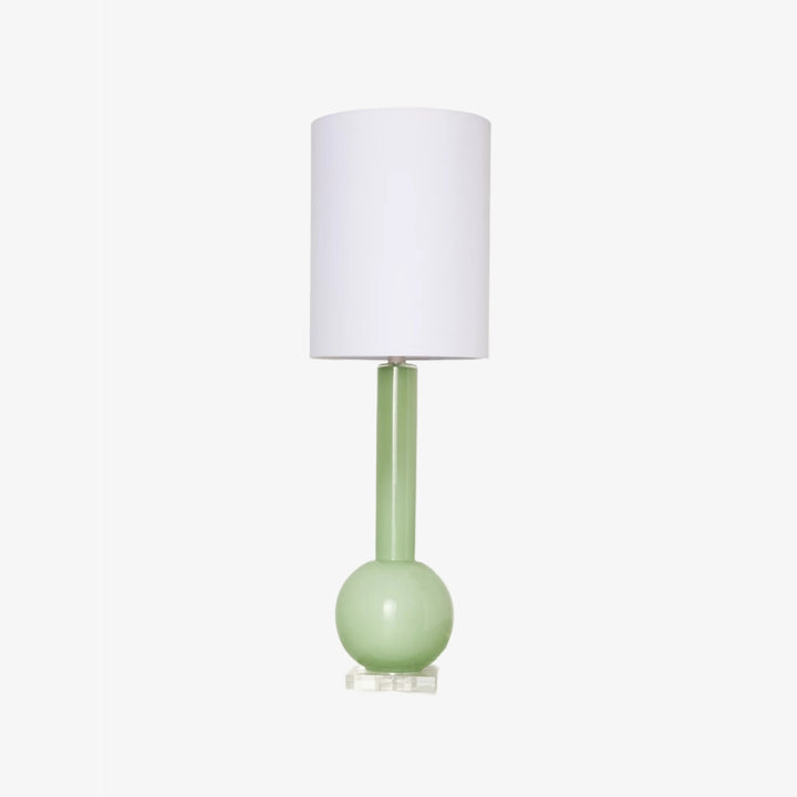 Savara Minimalist Table Lamp - Clean Glass Form with Fabric Shade for Bedrooms