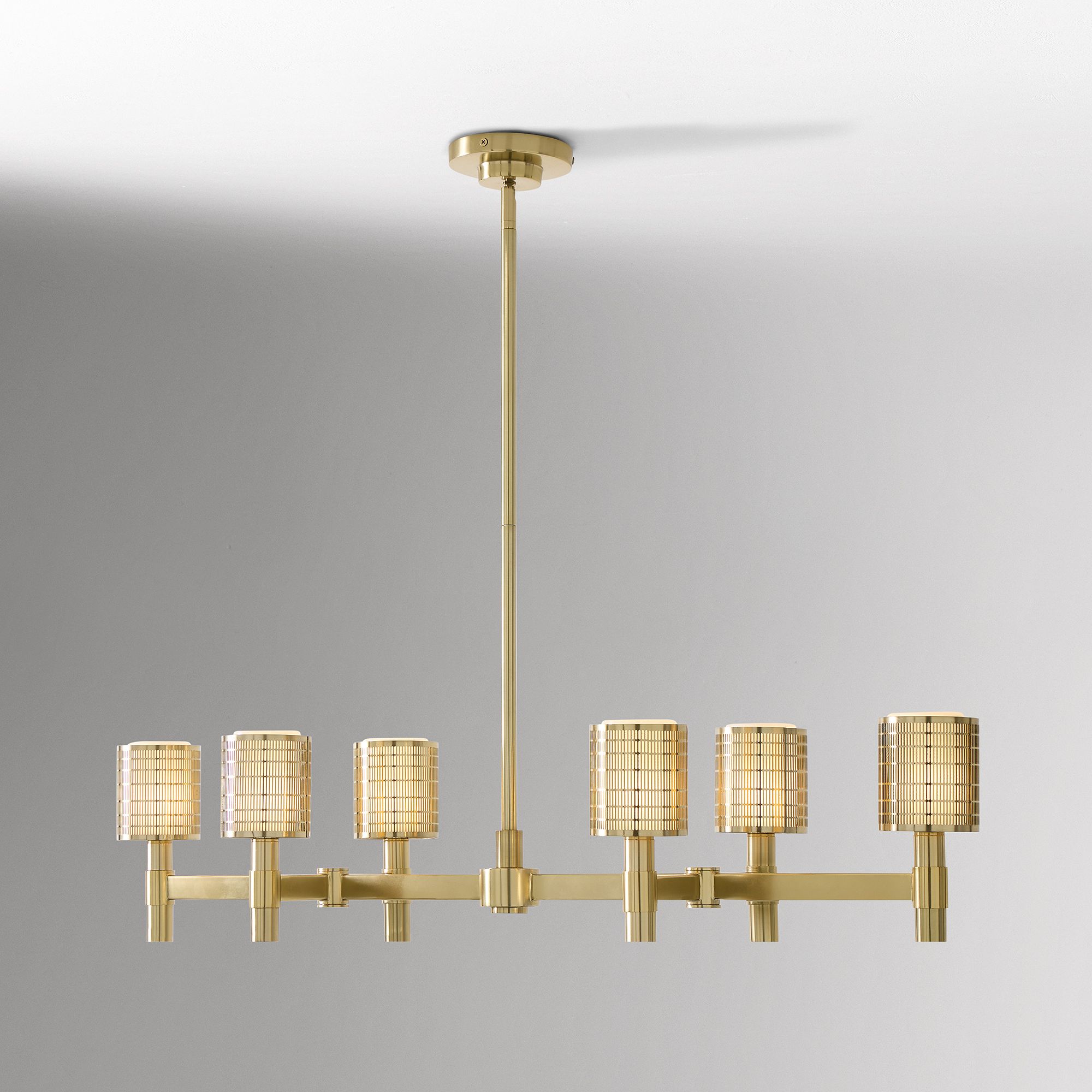 Galvia Adjustable Metal Chandelier  - 6-Light Champagne Bronze Design