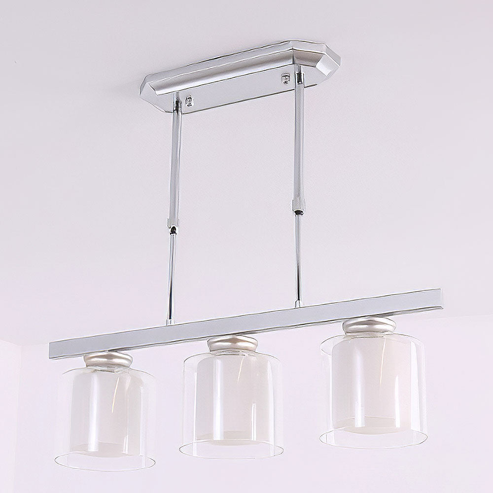 Kitchen Island Pendant Light - Modern Adjustable Height Glass Lighting