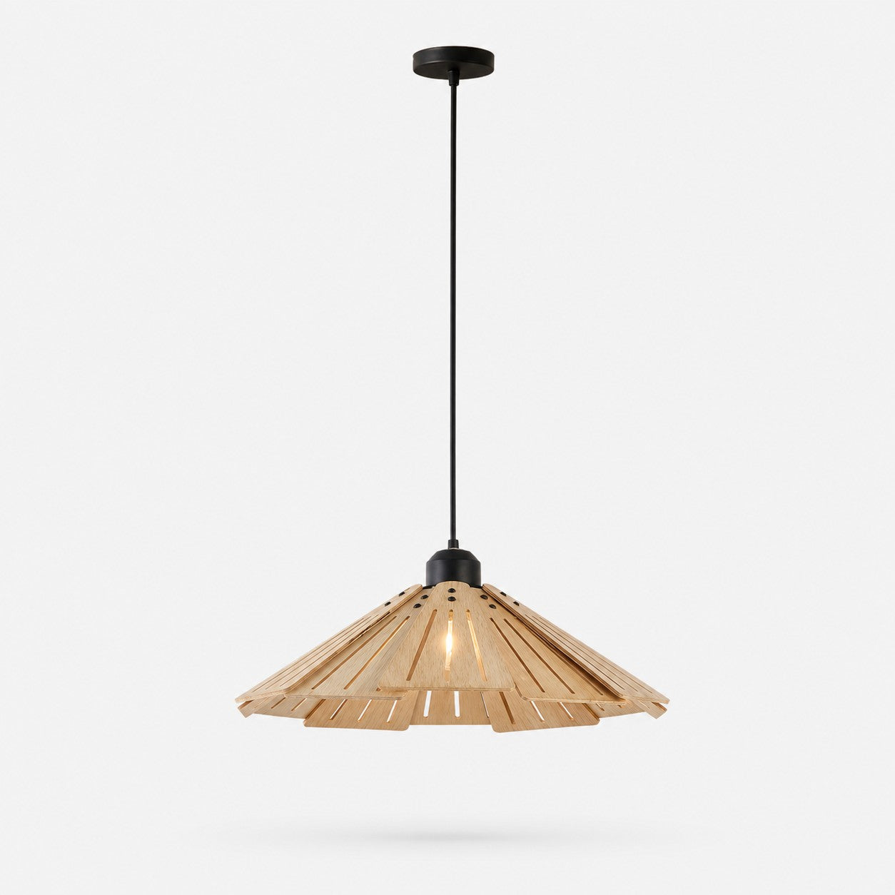 Natural A style 40cm wooden pendant light