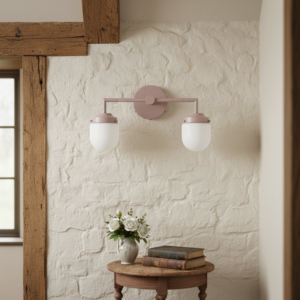 Doppelte Waschtischleuchte aus Opalglas – Doppelte Wandbeleuchtung für Badezimmer im Vintage-Stil