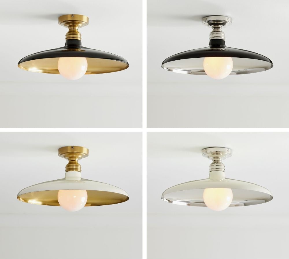 Forvara Rustic Metal Ceiling Light - Black Flush Mount for Entryway