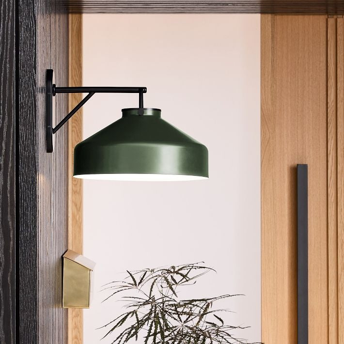 Hanton Metal Outdoor Wall Sconce - Matte Black Industrial Light Fixture