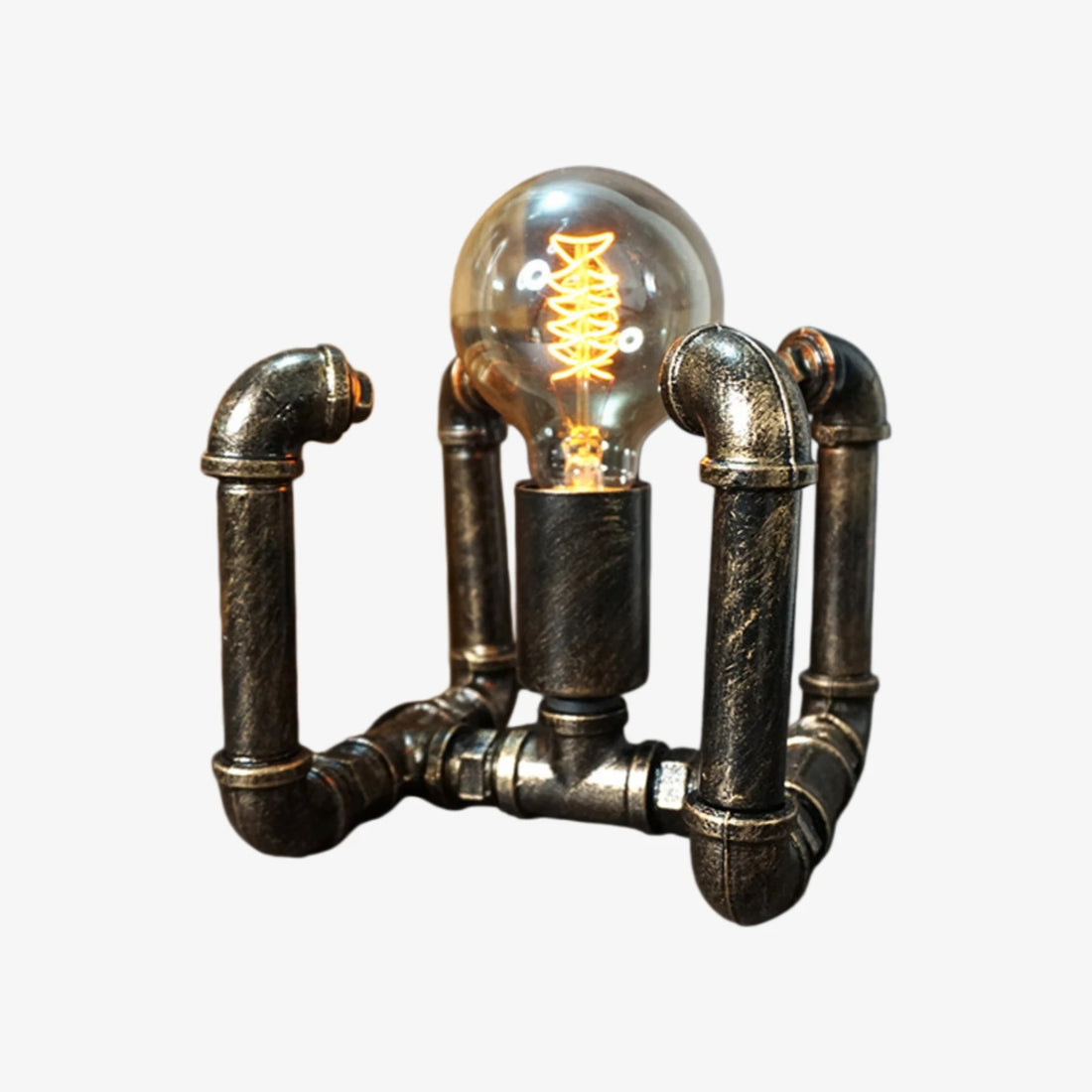 Richie retro industrial pipe table lamp