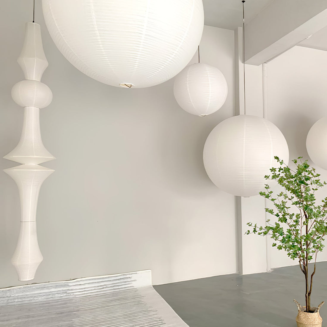Washi-Papier-Pendelleuchte – Japanische handgefertigte Lampe für das Wohnzimmer