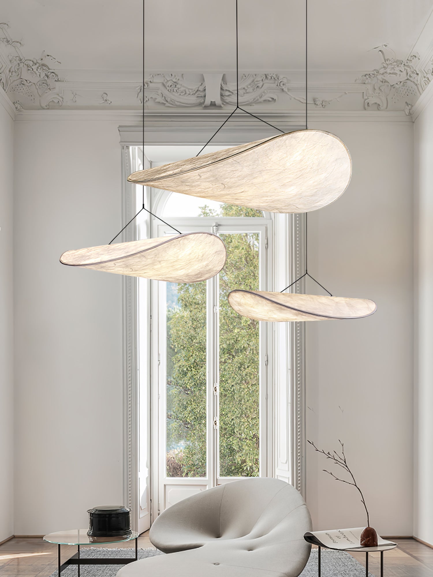 Cloudlike Mulberry Silk Plug-In Pendant Light