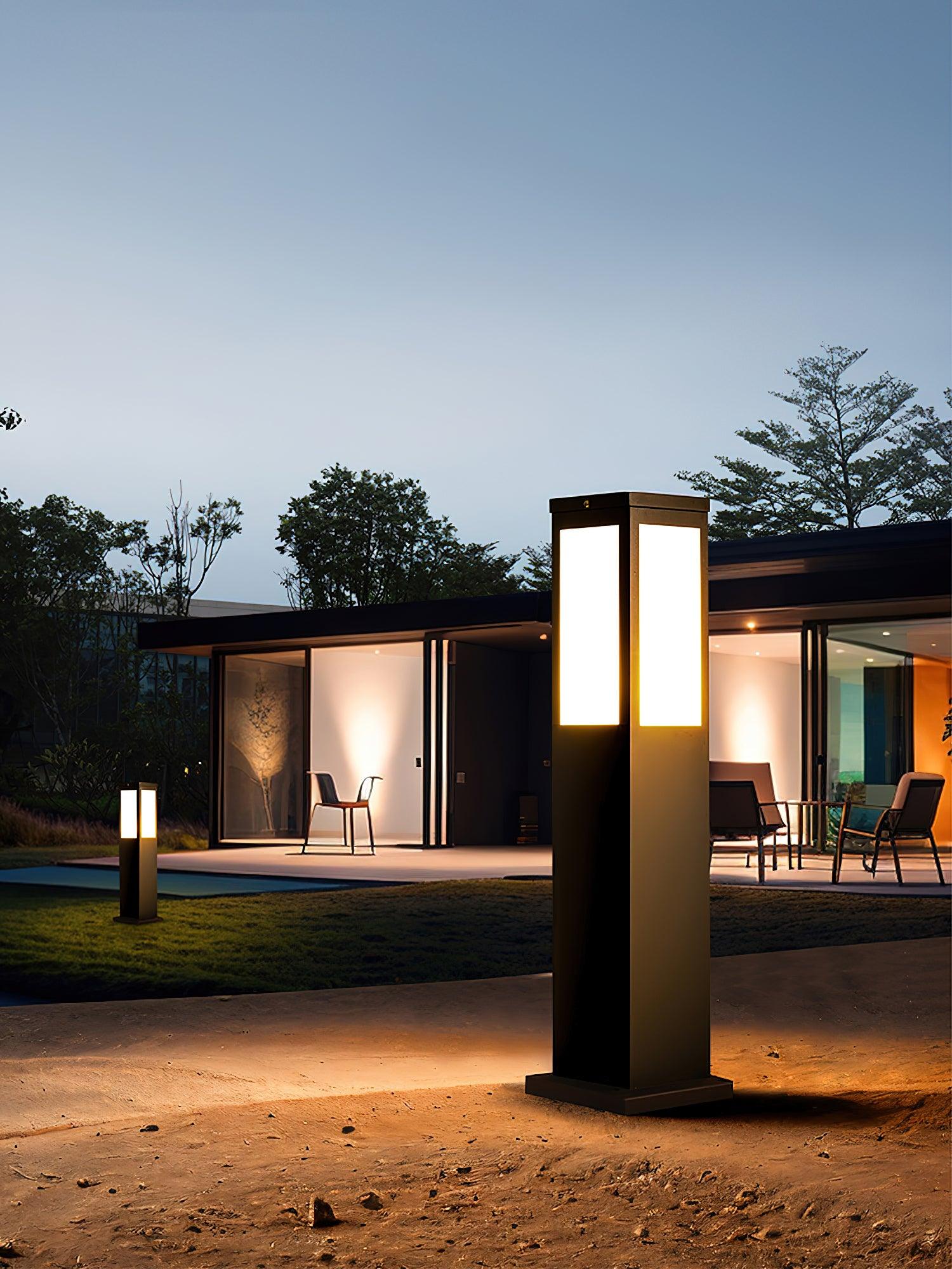 Moderne Pollerleuchte - Solar-Außenlampe aus Aluminiumdruckguss