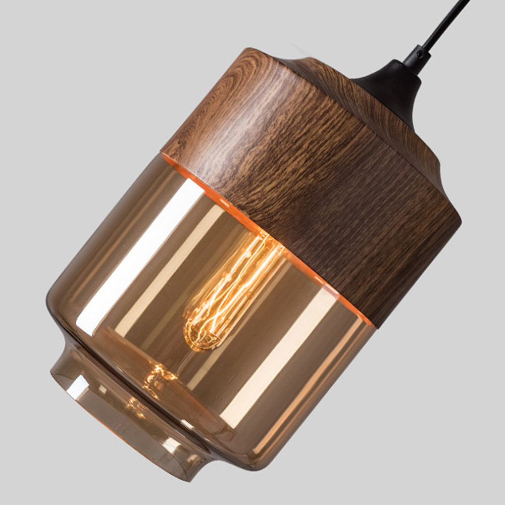 Organic Crystal Pendant Light - Retro Brown Fixture for Dining Room