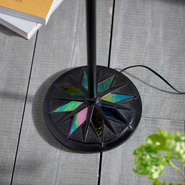 TF Dark Star Tiffany Task Floor Lamp – Art Deco Stained-Glass Floor Light for Living Room