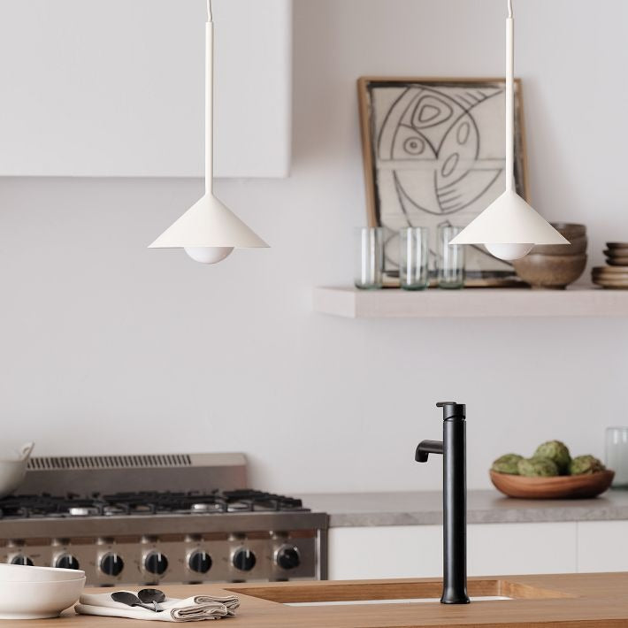 Brivana Cone Pendant Light - Mid-Century Adjustable Metal Kitchen Lamp