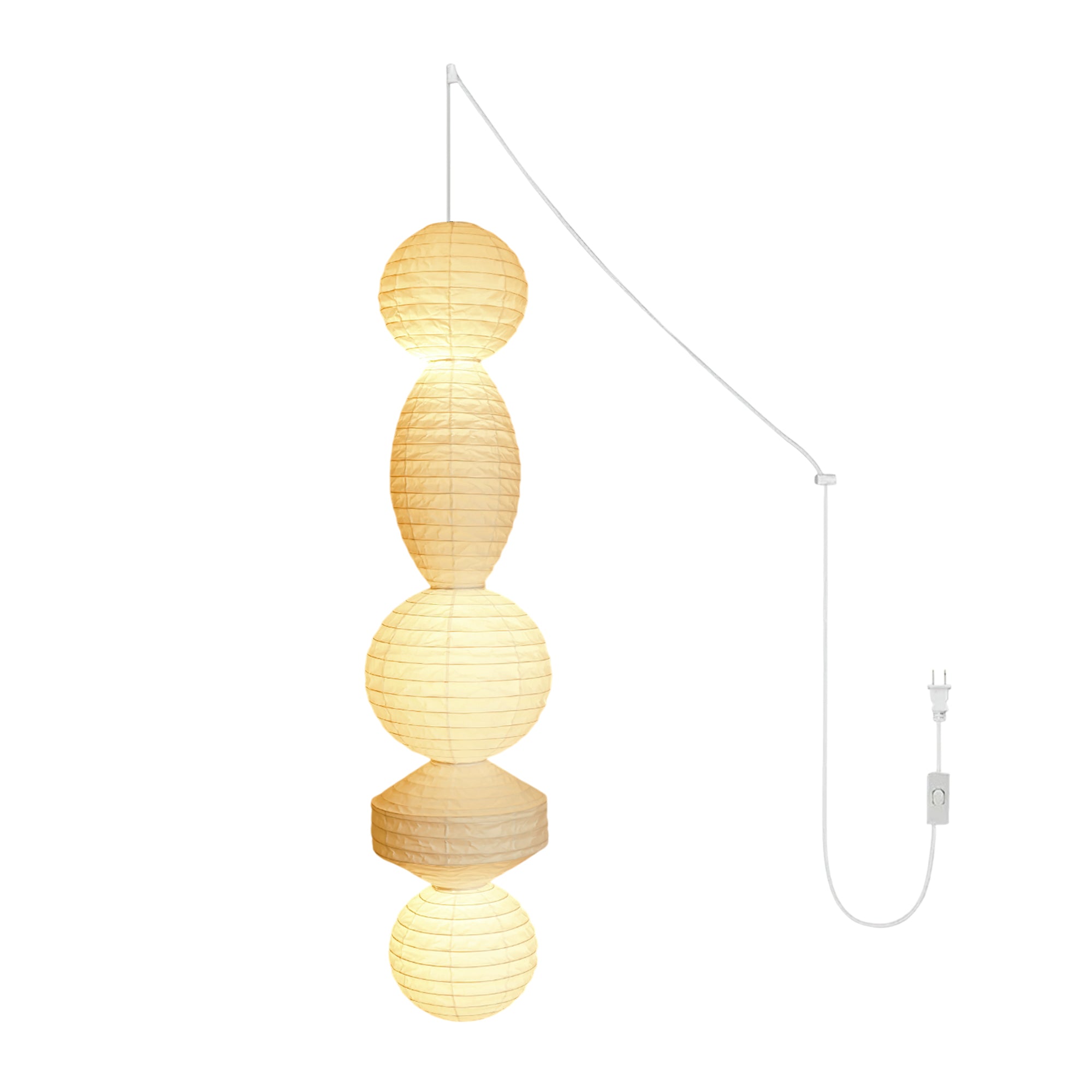 Stacked Paper Plug-In Pendant Lamp
