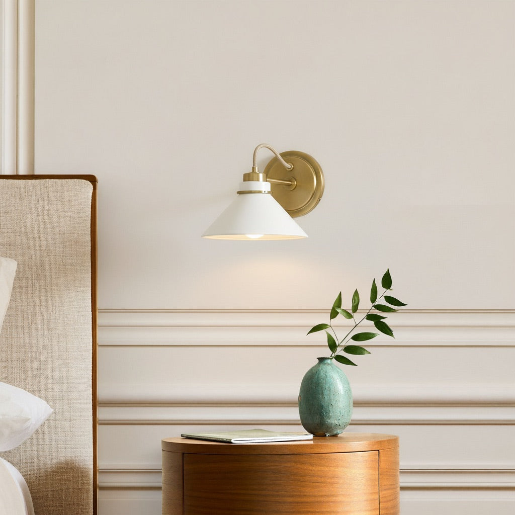 Aurenza Metal Wall Sconce - Farmhouse Tapered Design Wall Light