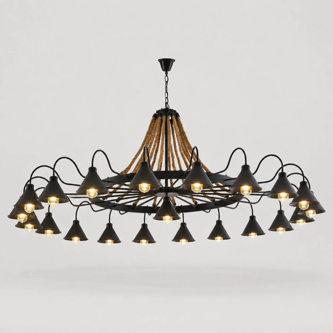 Rustic farmhouse rope chandelier