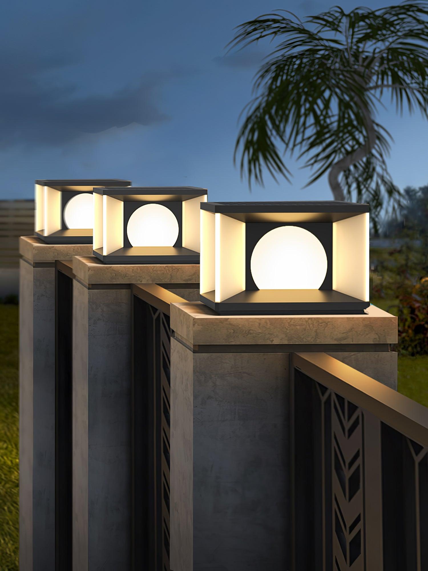 Eclipse Cube Outdoor Post Light - Weatherproof Garden & Pathway Lighting