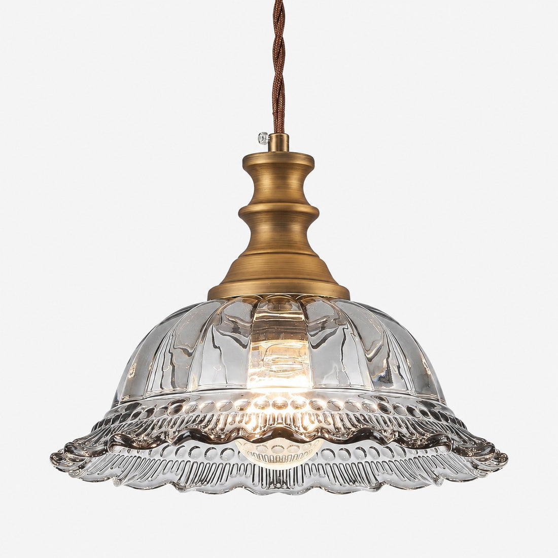 Vintage Fluted Glass Pendant Light for Kitchen & Dining