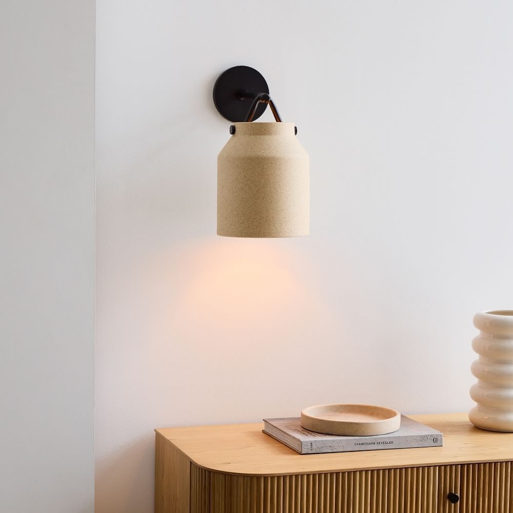 Hanton Brass Damp Rated Sconce - Modern Glass Wall Light for Bathroom