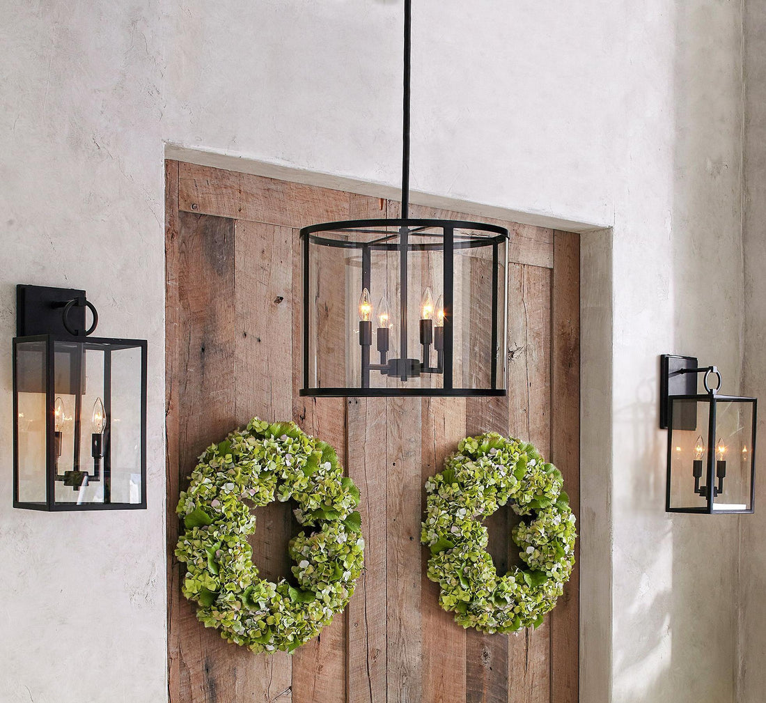 Ferrix Industial Iron Pendant Lamp - Glass Outdoor Lantern Lighting