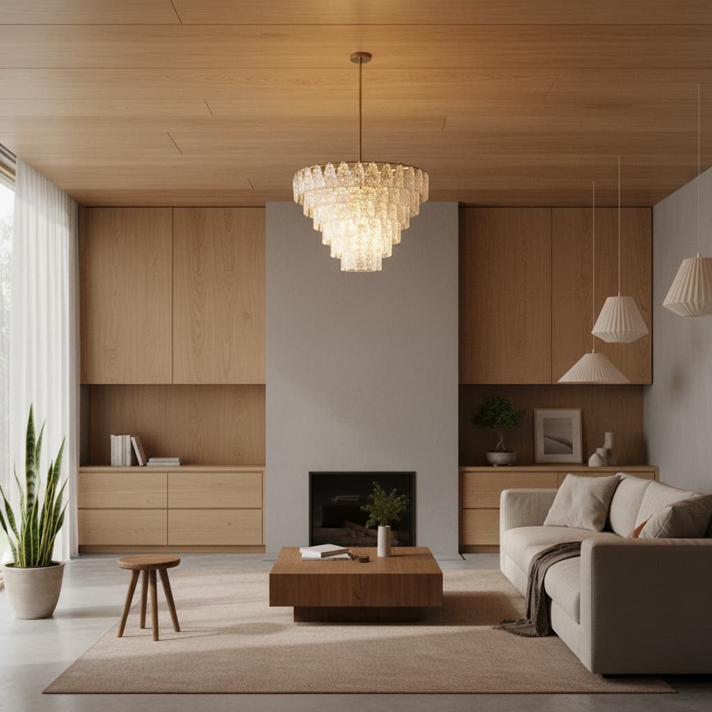 Lumvey Glass Round Chandelier - Elegant Pendant Light for Dining Room and Living Room