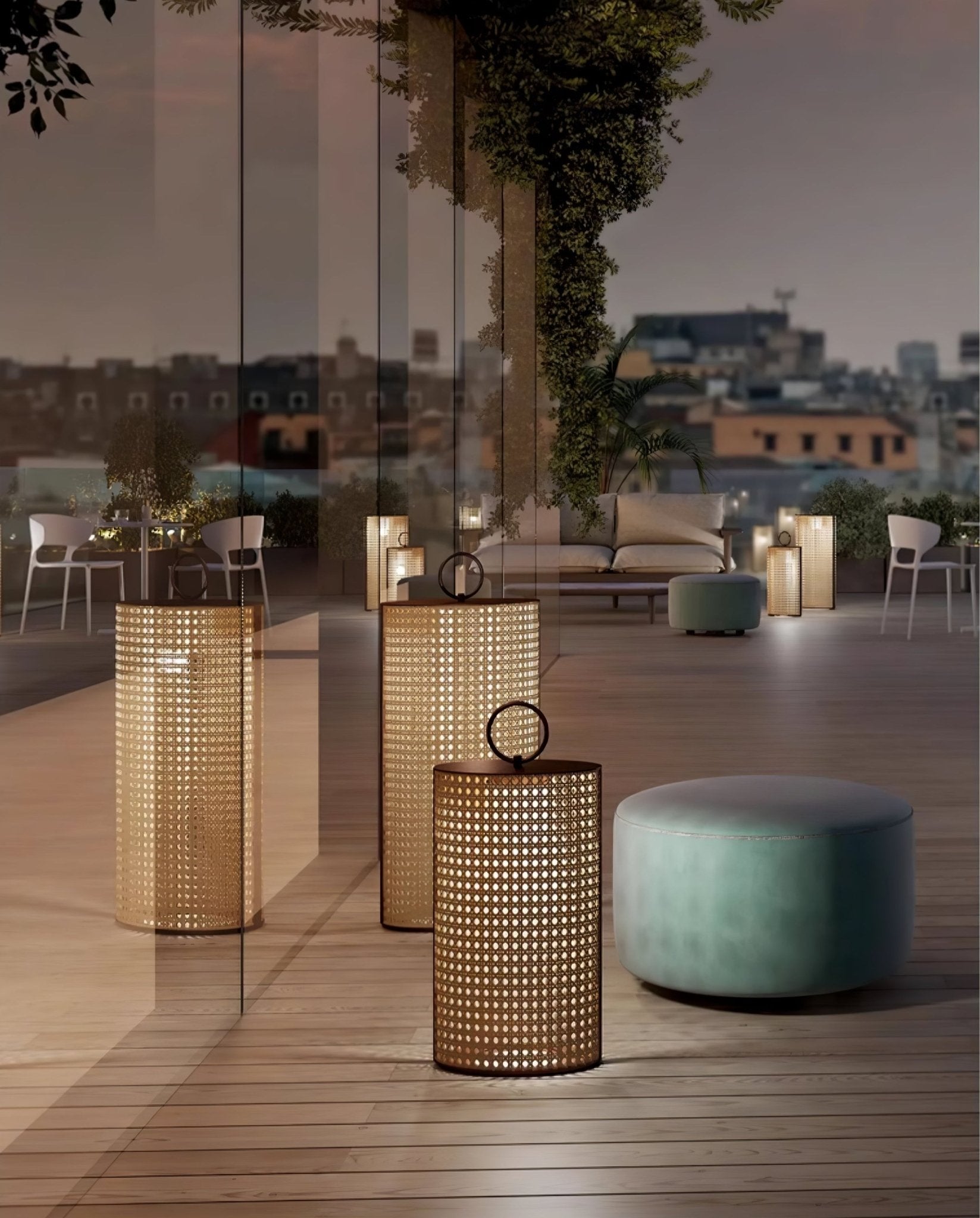 Solar-Laternenlampe für den Außenbereich – tragbares, elegantes Licht für Terrasse und Garten