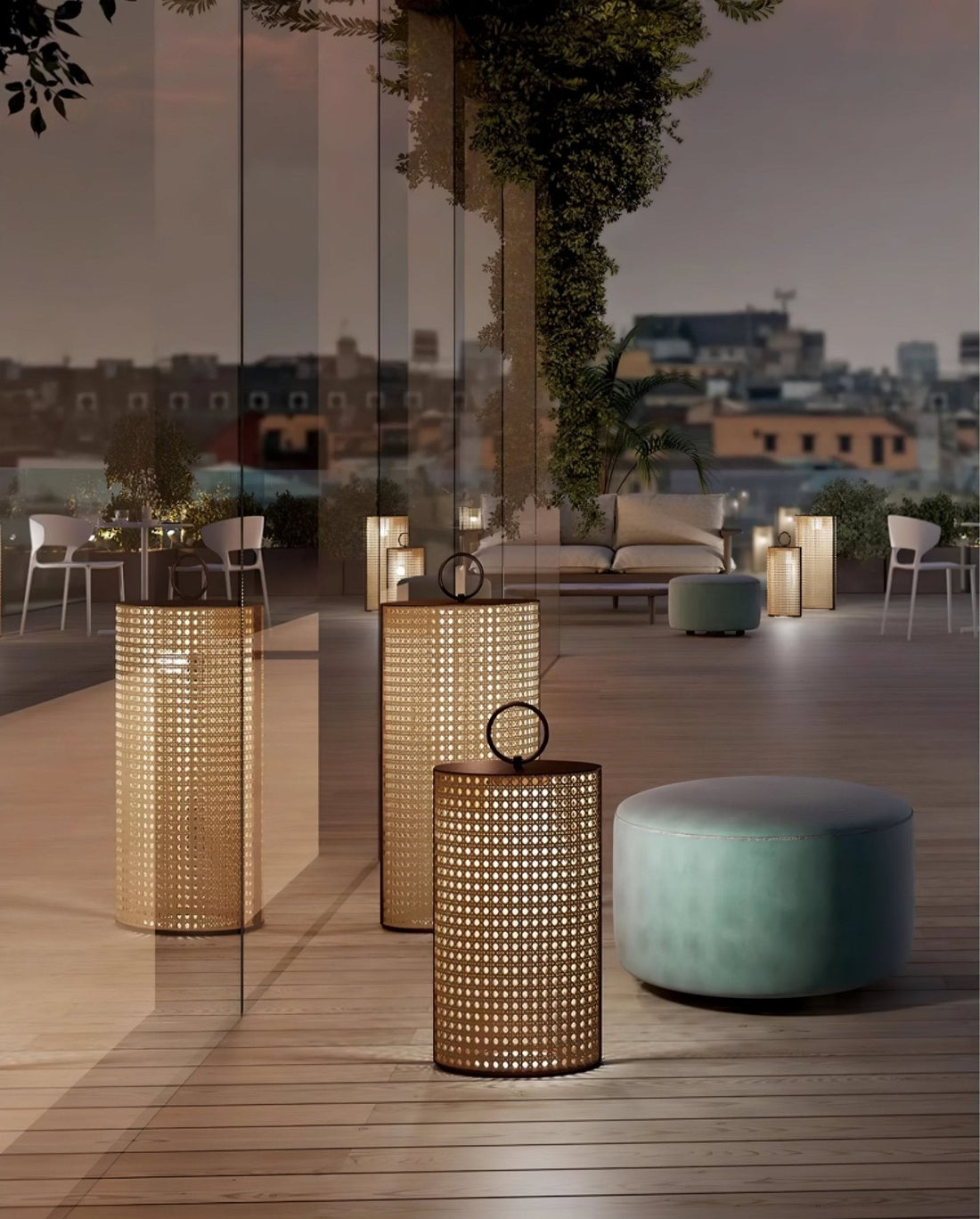 Solar-Laternenlampe für den Außenbereich – tragbares, elegantes Licht für Terrasse und Garten