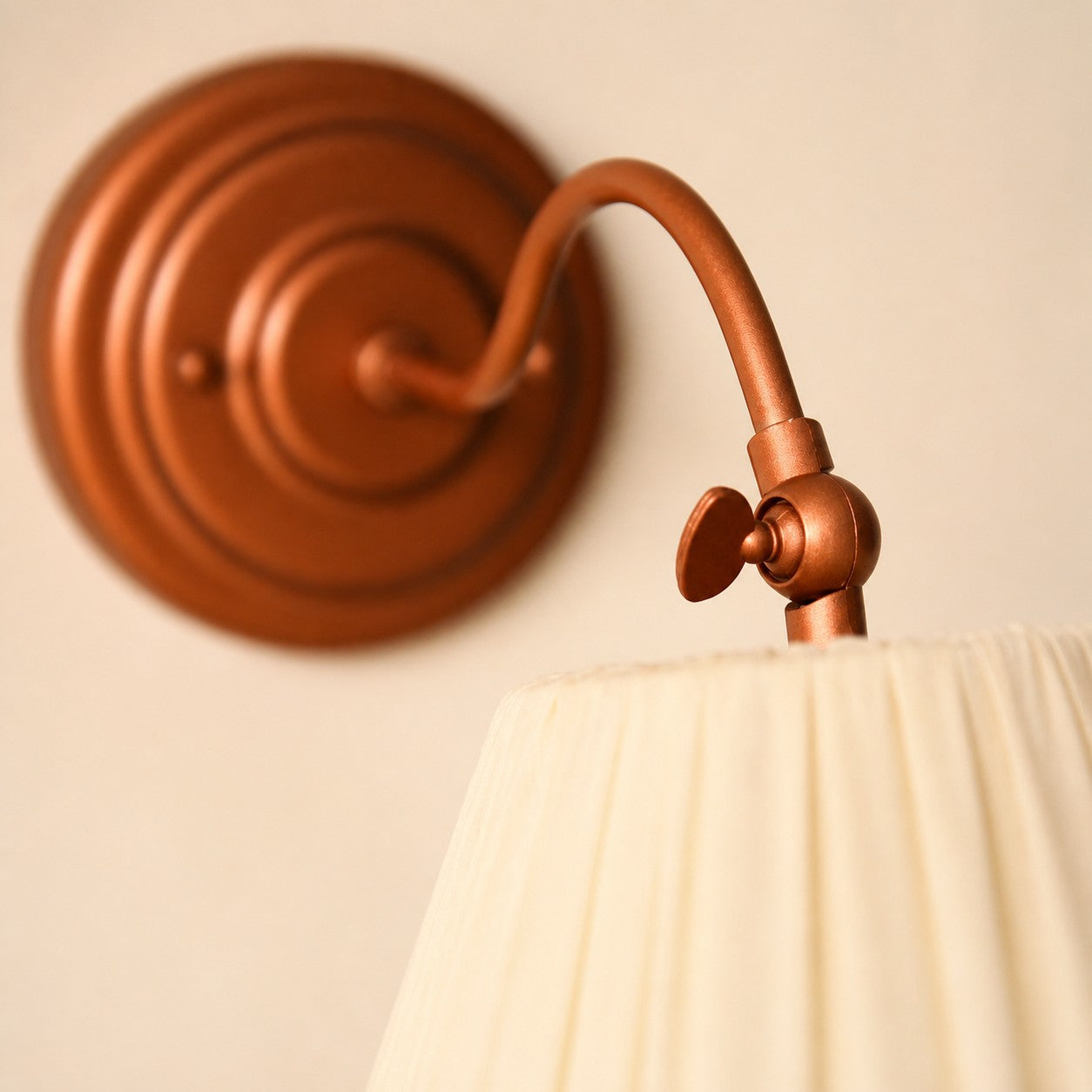 French Vintage Cream Pleated Shade Adjustable Wall Sconce