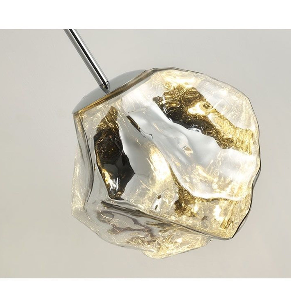 Modern Glass Pendant Light - Stone Shape Lamp for Kitchen Island