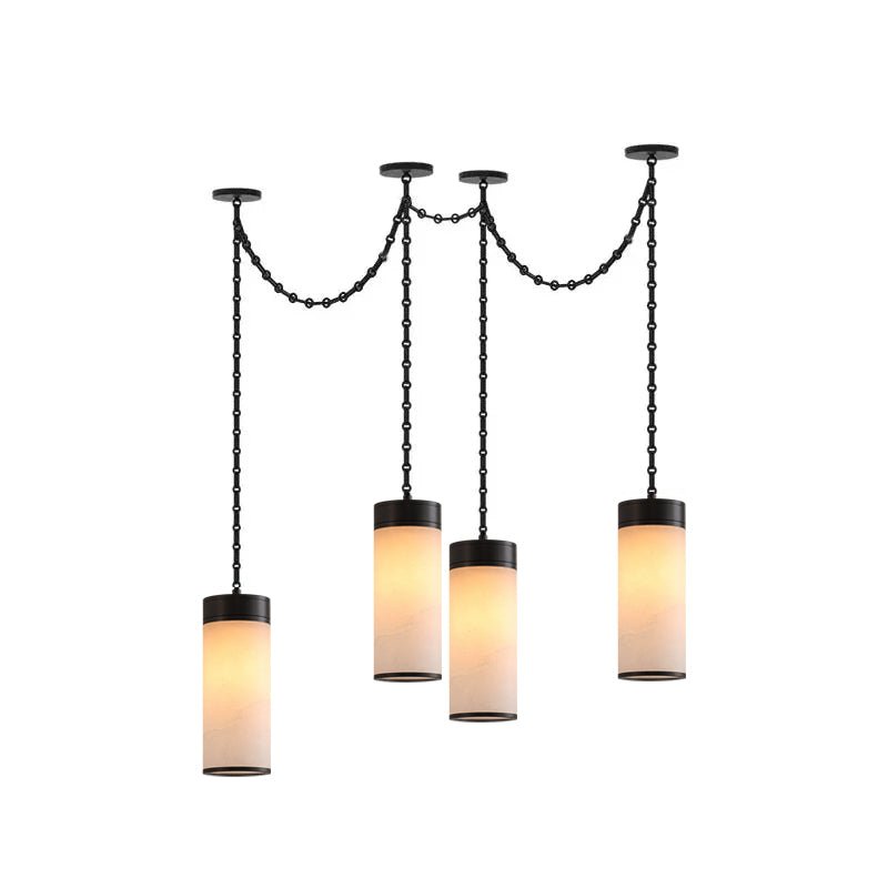 Cream Alabaster Chain Hardwired Pendant Light